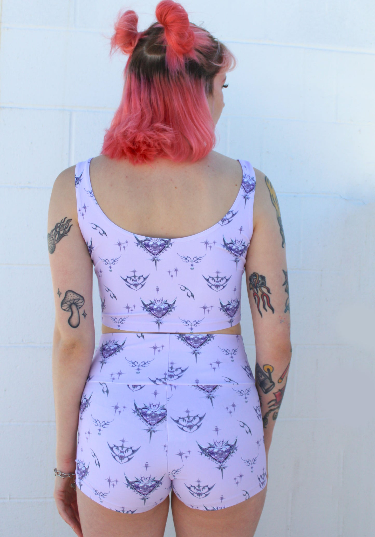 Cyber Chrome High Waist Shorts | Eco Fabric