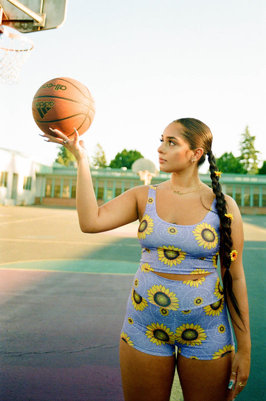 Sacred G Sunflower High Waist Shorts | Eco Fabric