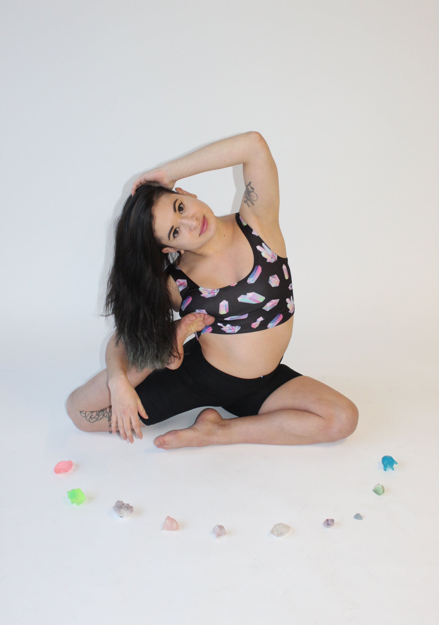 Pastel Crystal Crop top yoga top