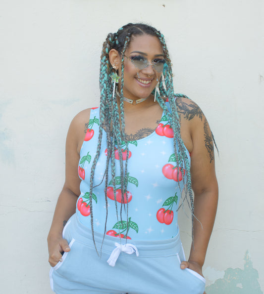 Airbrush Cherry Bodysuit | Eco Fabric